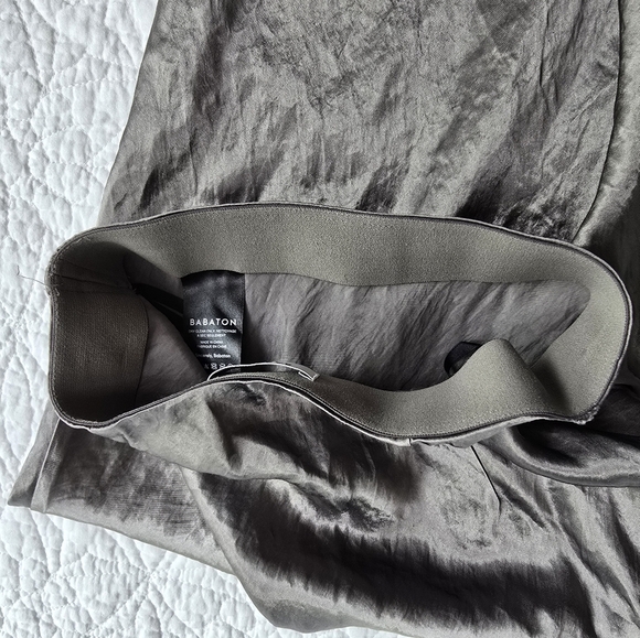Aritzia Babaton Gunmetal Grey Midi Satin Slip Skirt - Picture 6 of 9